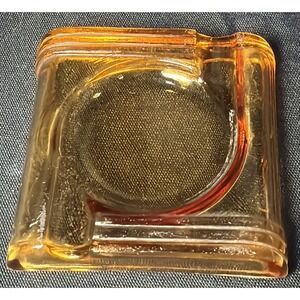 Rare Vintage 4inch Orange Glass Martian Ashtray MCM